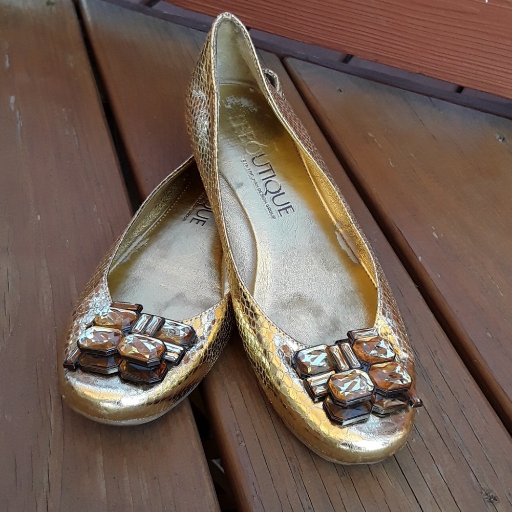 Sam Eselman (SE Boutique) Gold flats sz8